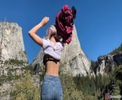 Hiking in Yosemite ends with a public blowjob by cute teen - Eva Elfie from cute couple kissing outdoor