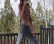 Topless Outdoor Yoga In Colorado! from 徐州伴游外围上门服务（qq微信284377164） tzl