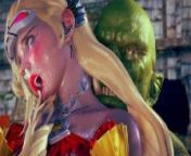 Justice powerful heroine battle to darkness goblin - 3d hentai animation from bonari heroin