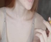 redhead girl smokes a cigarette from mypornsnap siberian