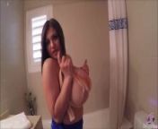 Demmi Blaze shakes her big boobs inside the shower room from denise milani
