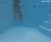 Hungarian petite skinny babe Hermione nude in pool from nayanatara and
